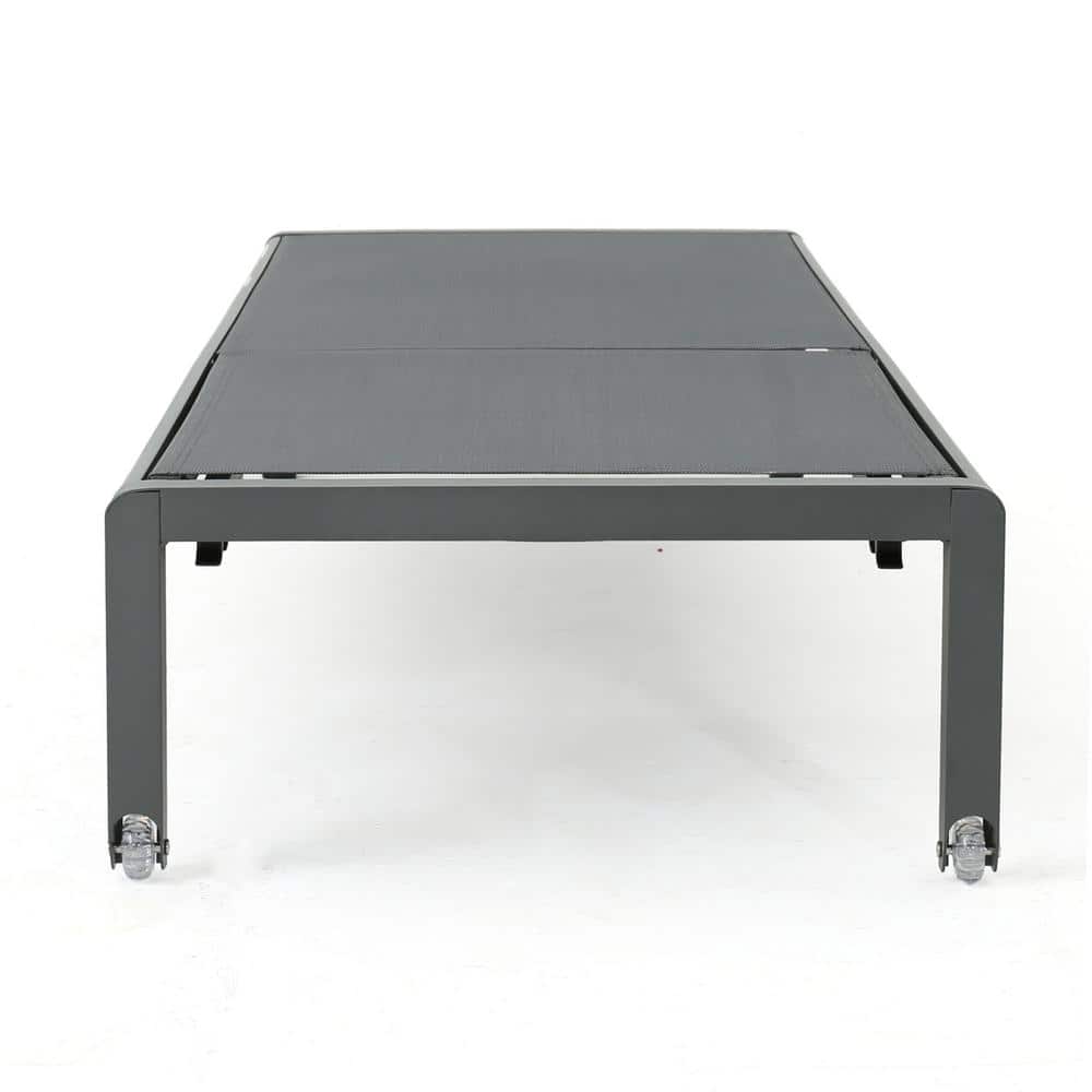 Valentina Dark Grey Aluminum Outdoor Chaise Lounge Set of 4