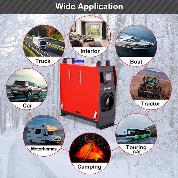 SILVEL 27296 BTU Red 8000-Watt Diesel Air Heater All-in-1 Kerosene 