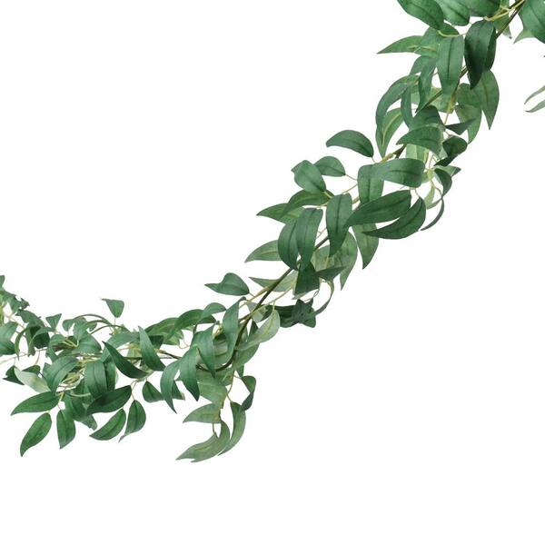 6 ft. Frosted Green Artificial Spiral Eucalyptus Leaf Vine Plant