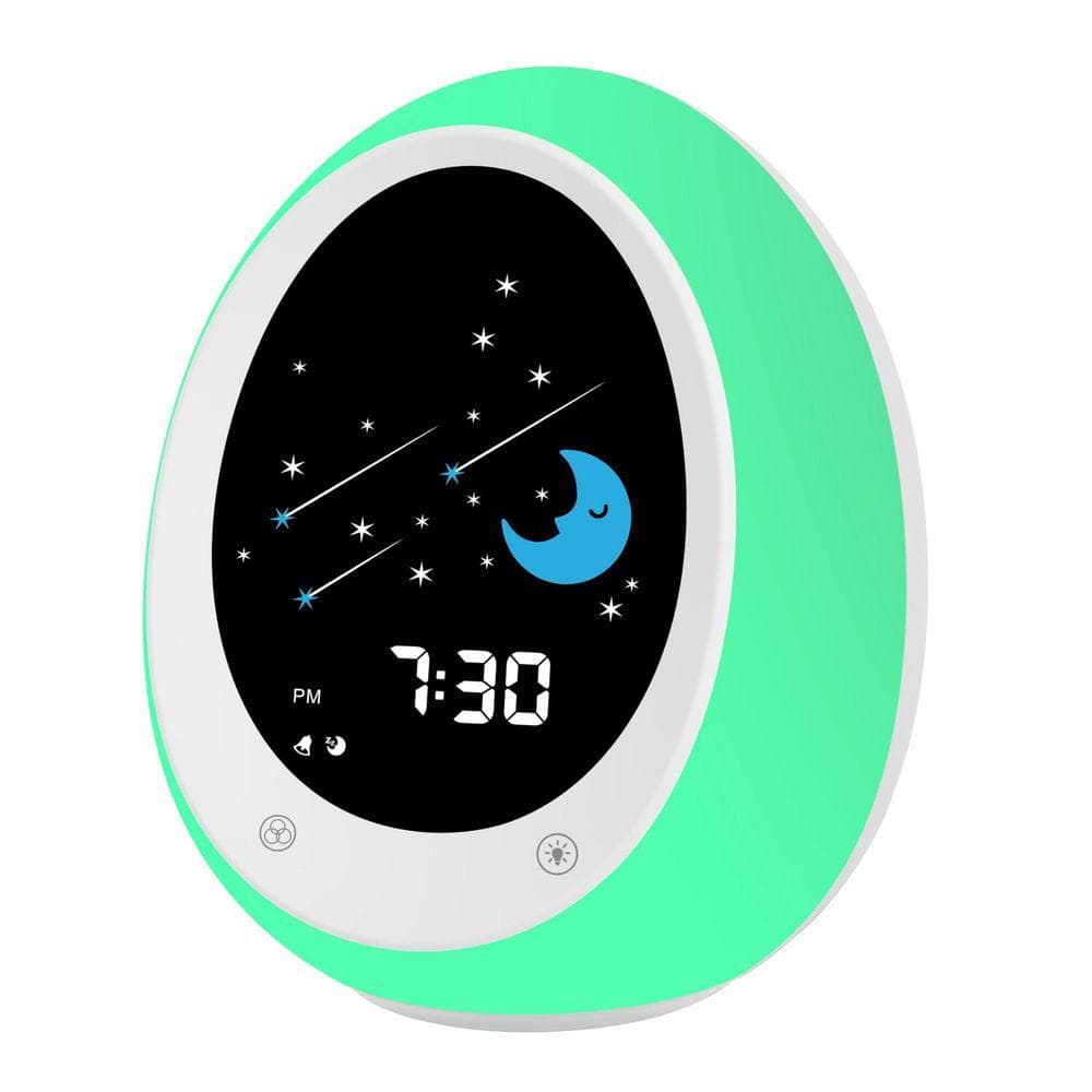 Blue Digital Plastic Sleep Trainer Clock with Night Light and Sound ...
