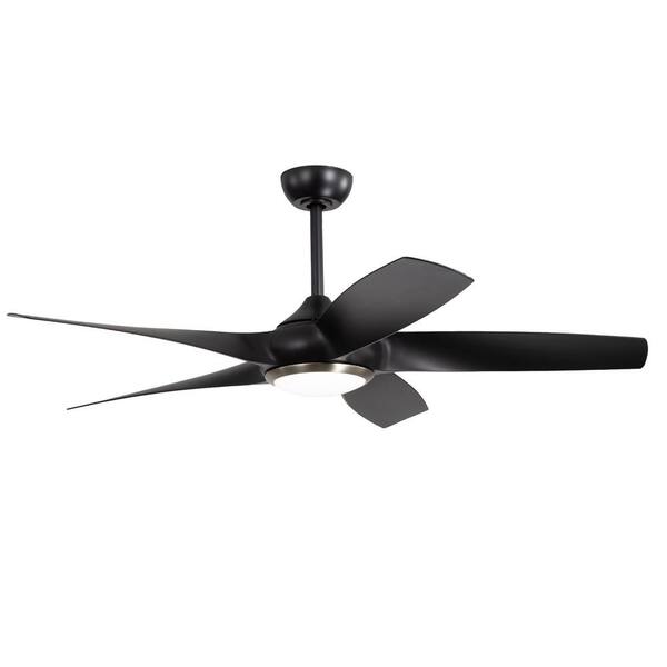 Breezary Hector IV 54 in. Indoor Brushed Nickel Ceiling Fan with Integrated LED, Propeller Blades and Remote Control Included