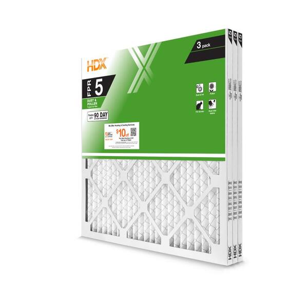 HDX 25 in. x 25 in. x 1 in. Standard Pleated Air Filter FPR 5 MERV 8 3 Pack HDX3P5 012525