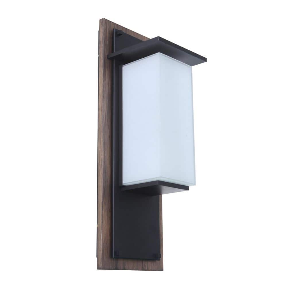 Whiskey Barrel and Midnight LED Wall Sconce with Frosted Glass
