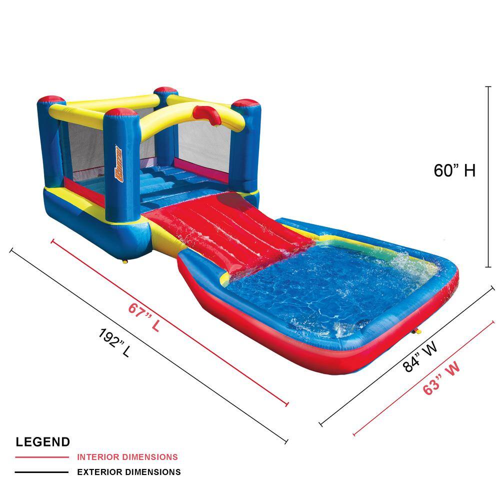 Multicolor Heavy Duty Inflatable Water Park with Slide and Bounce House