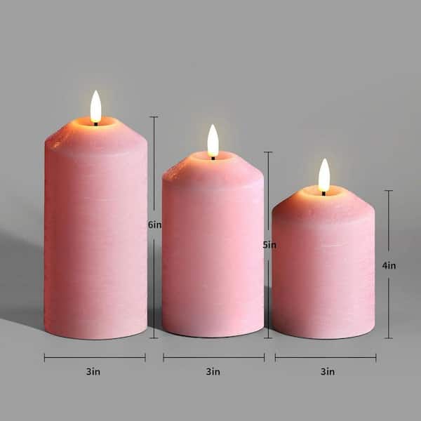 Kigai 2-Pack Flameless LED Candles – Pinks Color, Battery Operated With Remote & Timer, Waterproof Pillar Lights For Indoor/Outdoor Decor