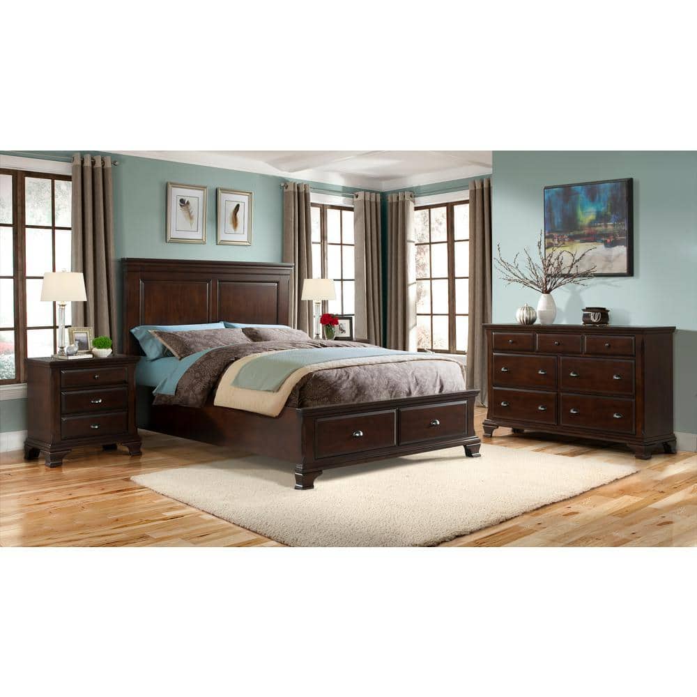 Cherry Brown 7-Drawer Traditional Dresser with Felt Lined Drawer