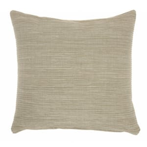 Jordan Taupe Striped Cotton 18 in. X 18 in. Throw Pillow