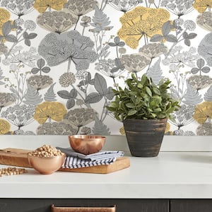 Yellow and Grey Niittypolku Peel and Stick Wallpaper (Covers 28.29 sq. ft.)