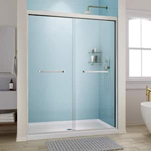 Breggia 48 in. W x 74 in. H Sliding Shower Door, CrystalTech Treated 5/16 in. Tempered Clear Glass, Chrome Hardware