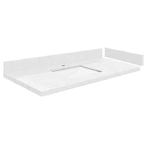 Silestone 37.25 in. W x 22.25 in. D Qt. White Rectangular Single Sink Vanity Top in Statuario