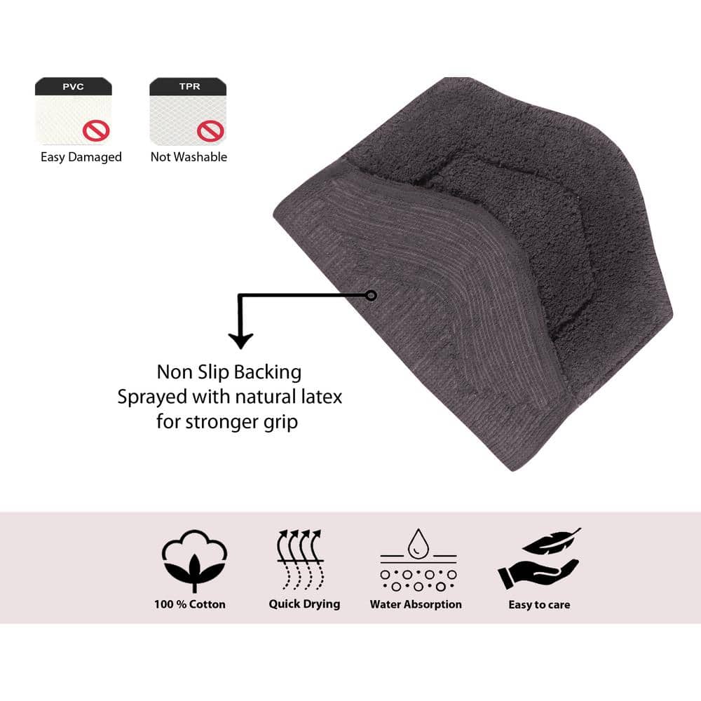 Waterford Luxury 30" Round Plush Gray Cotton Bath Rug