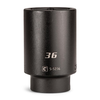 A-S8P36 36 mm 1/2" Drive Double Deep Metric Cr-Mo Impact Socket Bi Hex Hub Nuts A-S8P36 36 mm 1/2" Drive Double Deep Metric Cr-Mo Impact Socket Bi Hex Hub Nuts