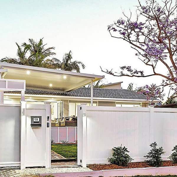 72.00 in. White Vinyl Privacy Fence Panels Outdoor Vinyl Panels Full Set of 2-Pieces Garden, Patio, Backyard