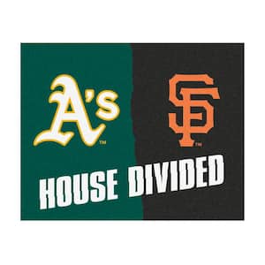 MLB Athletics/Giants Multi-Colored 3 ft. x 3.5 ft. House Divided Area Rug