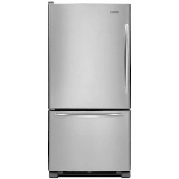 KitchenAid Architect Series II 30 in. W 18.7 cu. ft. Bottom Freezer Refrigerator in Monochromatic Stainless Steel