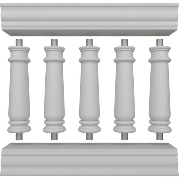 Ekena Millwork Fiberthane Wellington Balustrade 36 in. L x 32 in. H Fiberglass Railing Kit