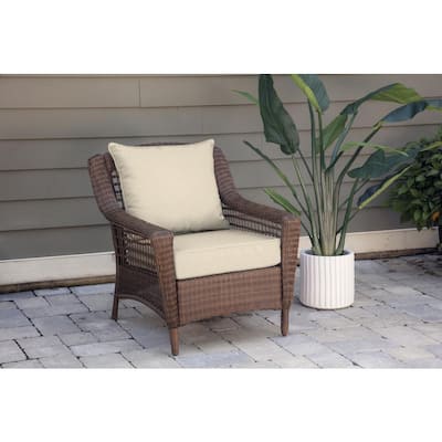 Oak Cliff 24 x 24 Sunbrella Canvas Flax Deep Seating Outdoor Lounge Chair Cushion
