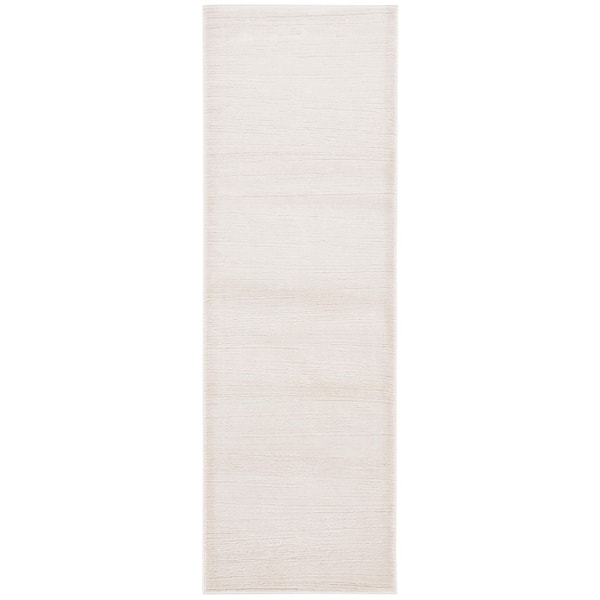 SAFAVIEH Whisper 3 ft. x 8 ft. Ivory/Taupe Distressed Striped Runner Rug