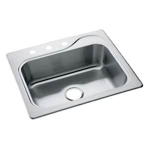 KOHLER Southhaven Drop-In Stainless Steel 22 in. 3-Hole Single Bowl Kitchen Sink