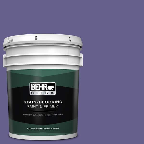 BEHR ULTRA 5 gal. #S-G-630 Majestic Purple Semi-Gloss Enamel Exterior Paint & Primer