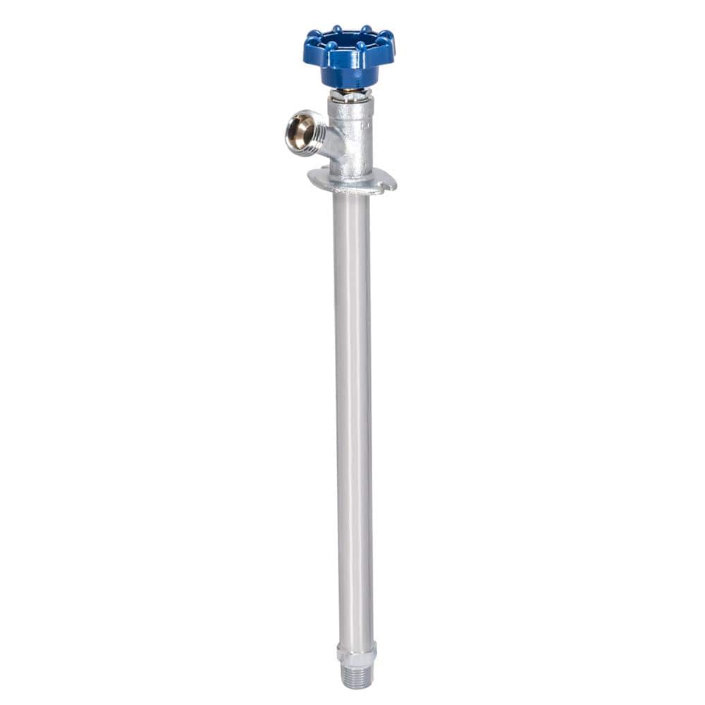12-Inch Frost Resistant Brass Sillcock with Blue Handwheel