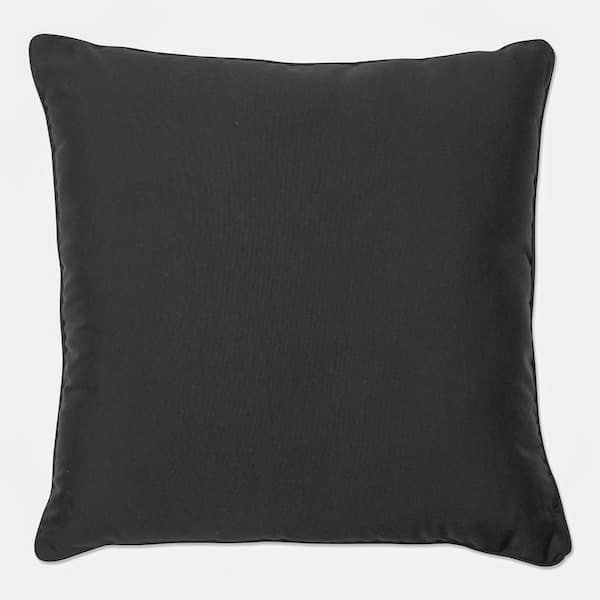 Pillow Perfect Solid Black Square Outdoor Square Throw Pillow