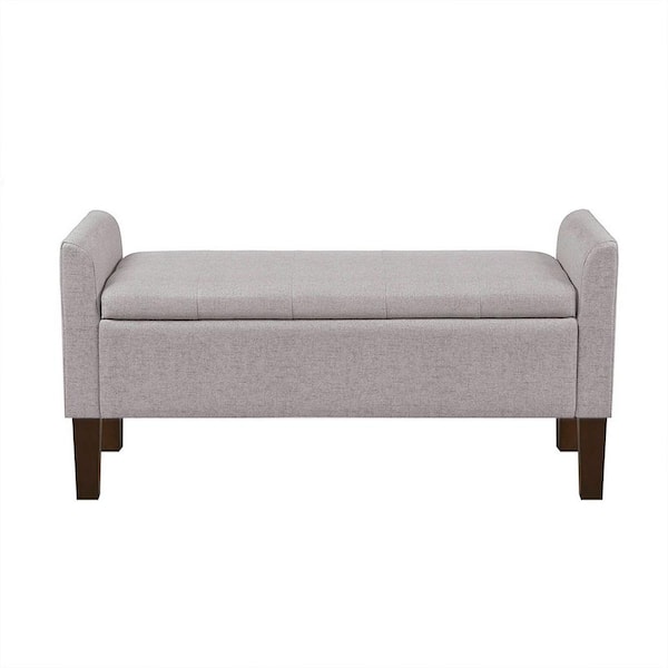 510 Design Blaire Grey 44 in. Bedroom Bench with Flip-top Upholstered Storage