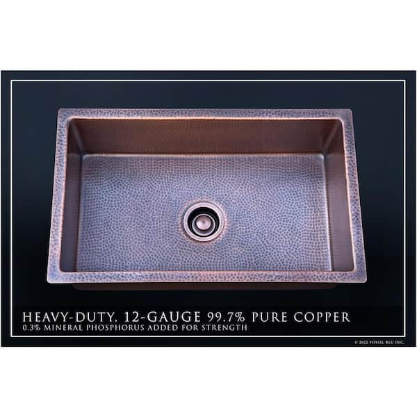 Fossil Blu Luxury 30 in. Drop-In or Undermount Single Bowl 12
