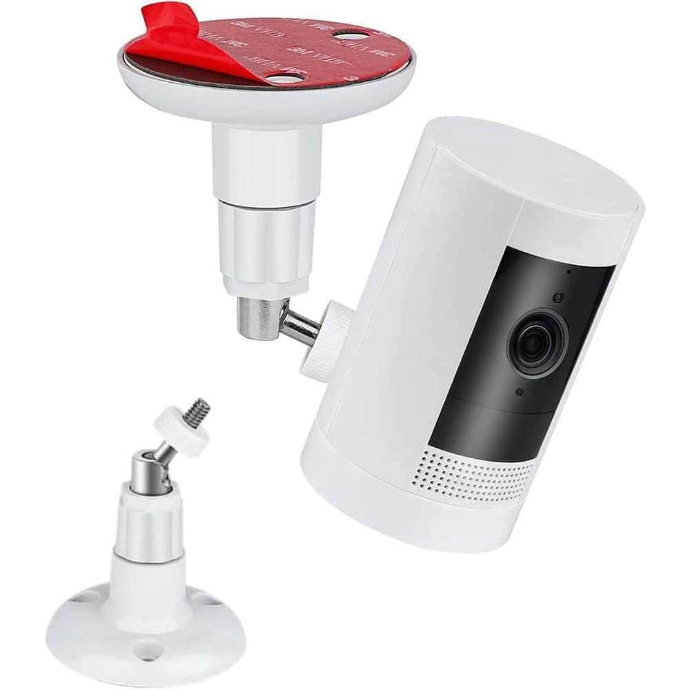 360° Adjustable Camera Mount Bracket with Adhesive Tape, White, 1-Pack