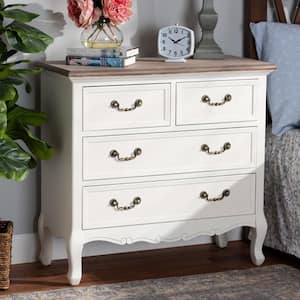 Amalie White and Oak Storage Cabinet