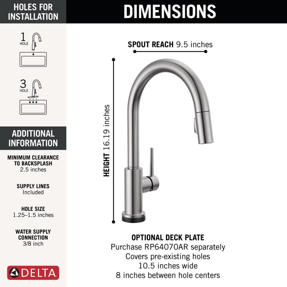 Stainless Steel Modern Pull-Down Kitchen Faucet with Spray
