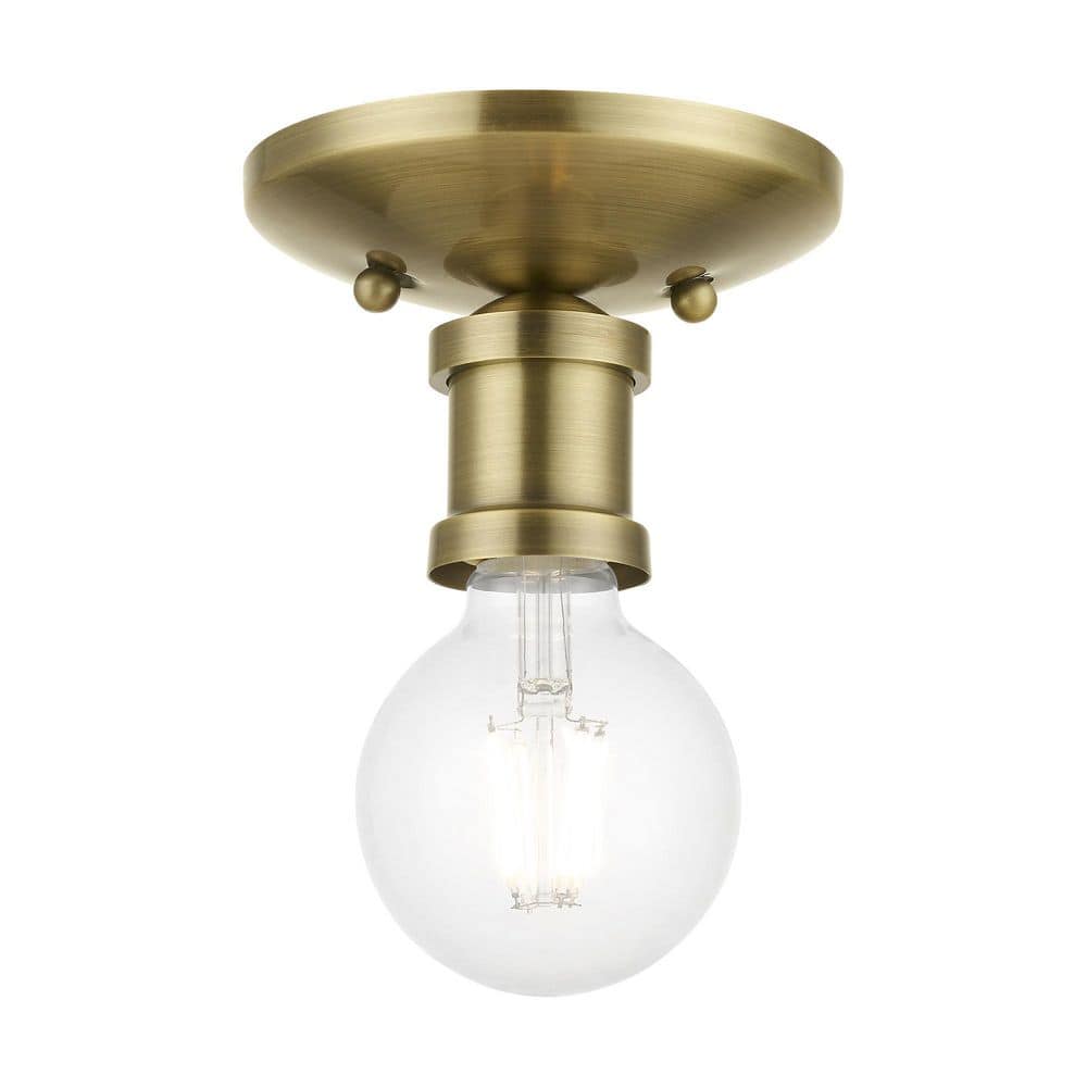 Lansdale Antique Brass 1-Light Flush Mount for Indoor/Outdoor