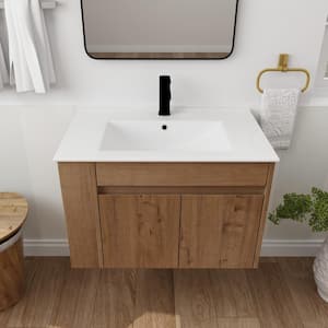Victoria 30 in. W x 18 in. D x 20 in. H Floating Modern Design Single Sink Bath Vanity with Top and Cabinet in Wood