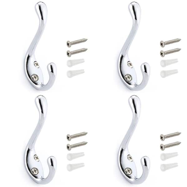 3-3/8 in. (85 mm) Chrome Utility Wall Mount Hook (4-Pack)