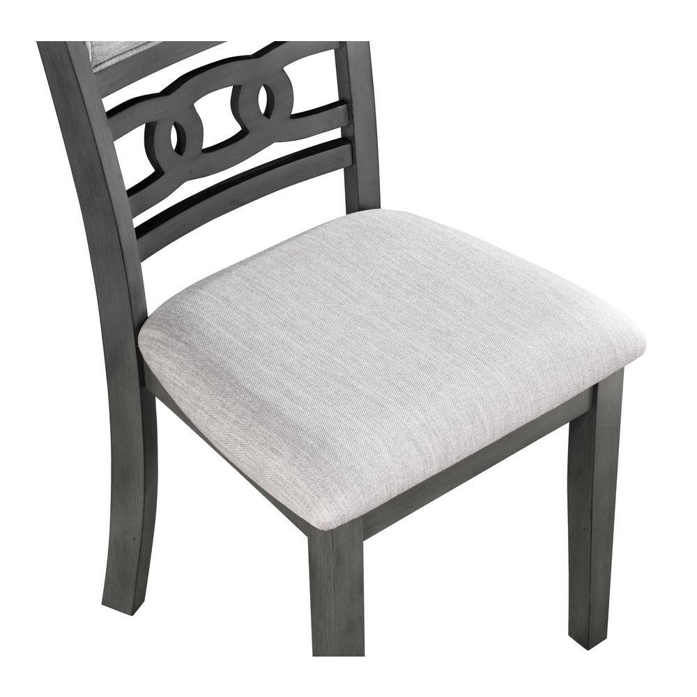 Gia 18" Gray Upholstered Wood Side Chairs (Set of 2)
