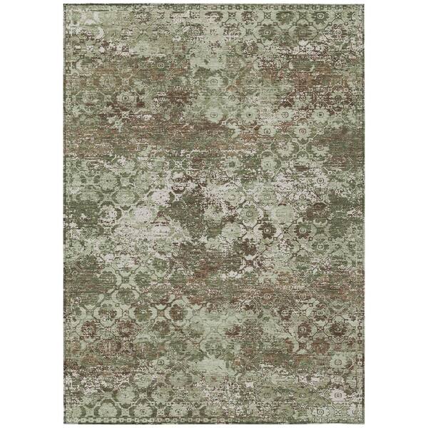 Chantille Machine Washable Indoor/Outdoor Abstract ACN2786 Olive 10 ft. x 14 ft. Area Rug