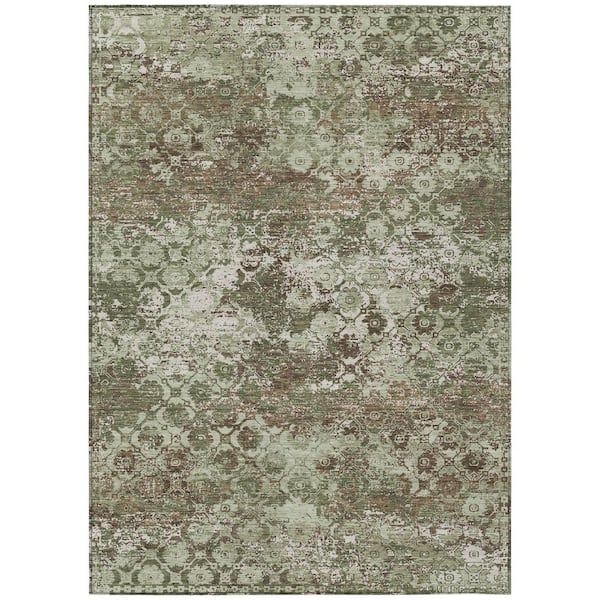 Chantille Machine Washable Indoor/Outdoor Abstract ACN2786 Olive 5 ft. x 7 ft. 6 in. Area Rug