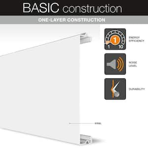 Classic Steel Short Panel 8 ft x 7 ft Non-Insulated White Garage Door without Windows