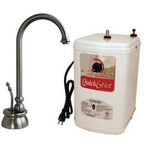 10 in. Calorah 1-Handle Hot Water Dispenser Faucet with Instant Hot Heating Tank, Satin Nickel