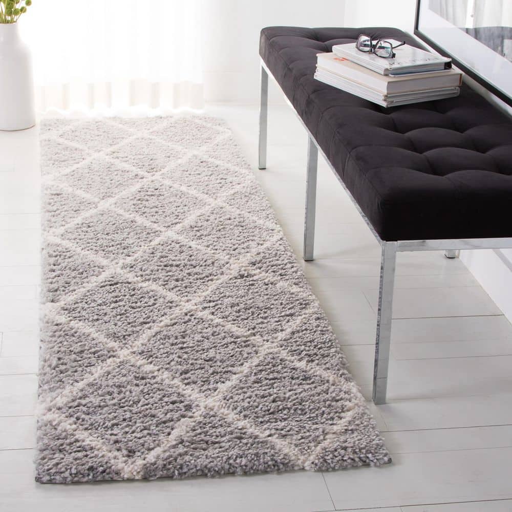 Parma Shag 2 ft. x 8 ft. Gray/Cream Diamond Runner Rug price history on PriceWatchPro