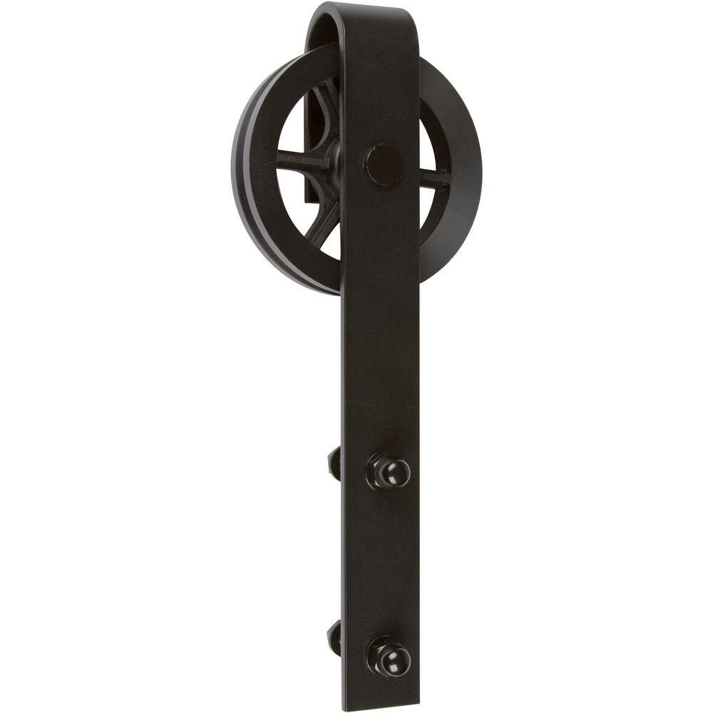 DELANEY HARDWARE 5000 Series 6 ft. Black Wagon Wheel Style Rollers Barn