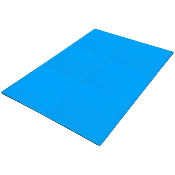 Blue 24 in. W x 24 in. L x 0.5 in. T EVA Interlocking Foam Gym Flooring Mat (6 Tiles/Pack) (24 sq. ft.)