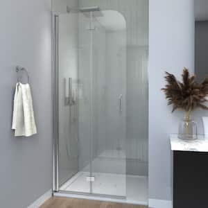 30 to 44 in. W x 72 in. H Bi-Fold Frameless Shower Doors in Chrome with Clear Glass