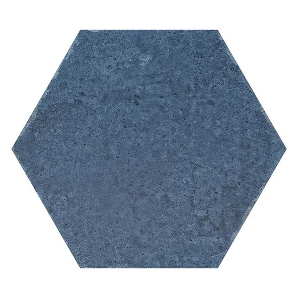 Zenith 9 in. x 11 in. Matte Slate Blue Porcelain Hexagon Wall and Floor Tile (8.07 sq. ft./case)-16 Pack