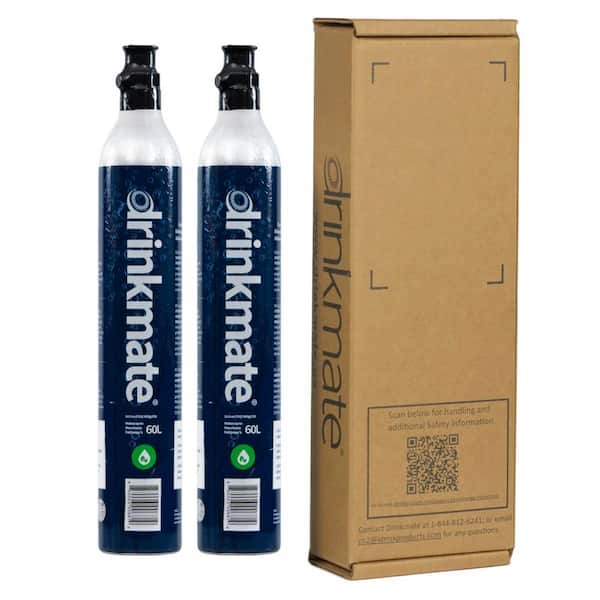 DrinkMate 60 L CO2 Refill Cartridges for Carbonated Soda Makers (set of 2)