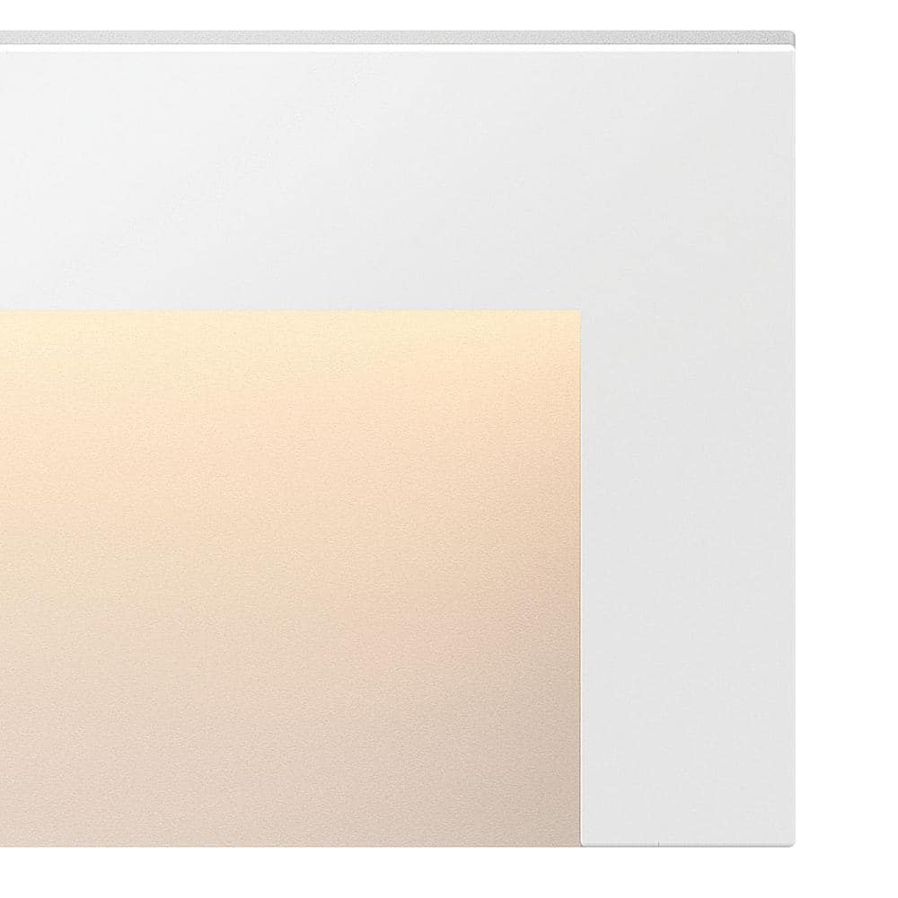 Satin White LED Horizontal Deck Light in Aluminum with Etched Glass