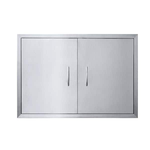 Outdoor Kitchen Collection 304 Stainless Steel 31 in x 24 in Outdoor Kitchen Cabinet Double Brushed Removable Doors