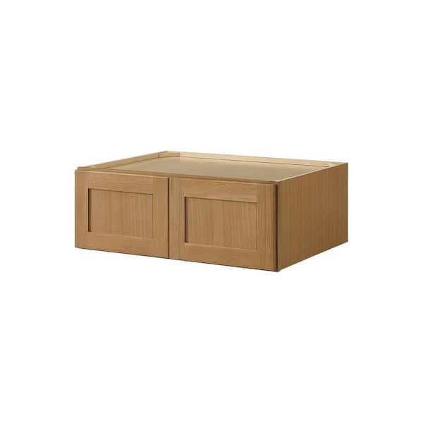 Avondale 33 in. W x 24 in. D x 12 in. H Ready to Assemble Plywood Shaker Wall Bridge Kitchen Cabinet in White Oak