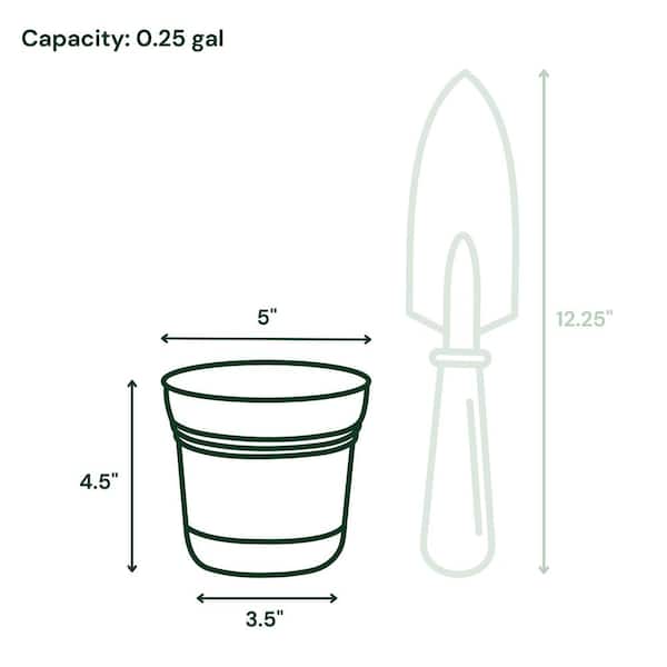 Bloem 4.5 in. H X 5 in. W Plastic Saturn Planter Charcoal