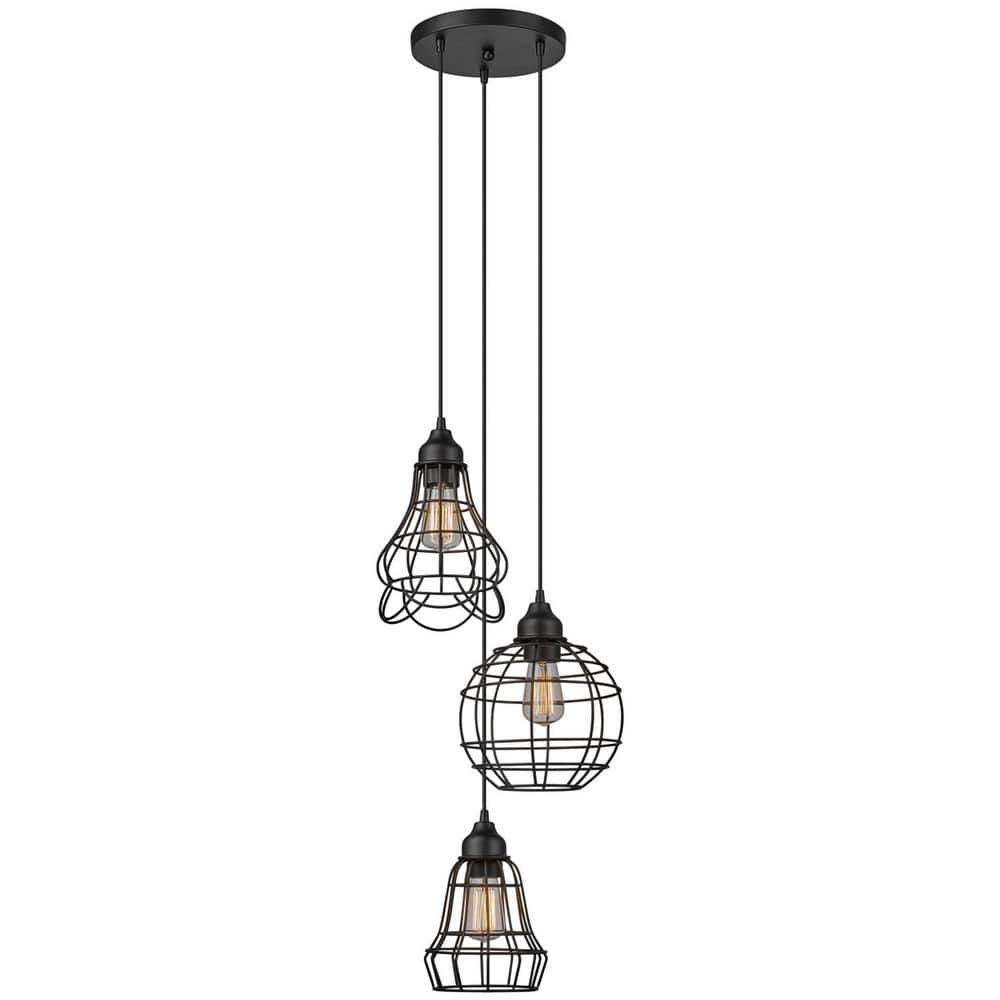 Jorah 3-Light Oil-Rubbed Bronze Cage Cluster Pendant